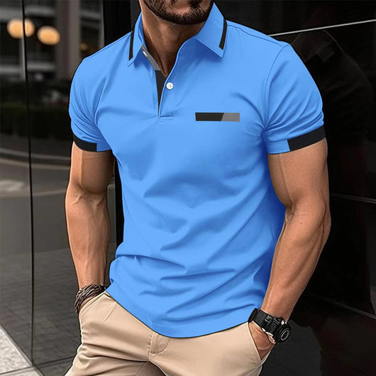 Polo Casual Hombre con Bolsillo Decorativo y Solapa - Camisa Business - Image 3