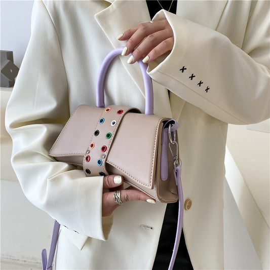 Bolso Bandolera Cuadrado con Contraste de Colores