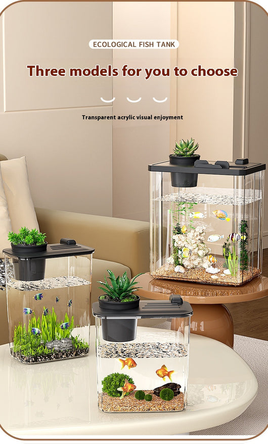 Acuario de Escritorio Pequeño con Paisaje y Vidrio Reforzado - Image 9