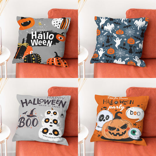 Funda de Almohada Castillo de Calabaza Halloween