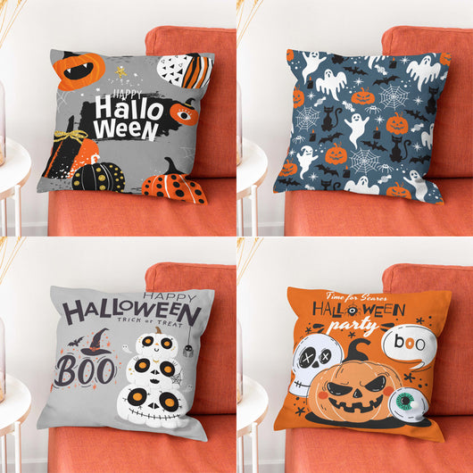 Funda de Almohada Castillo de Calabaza Halloween