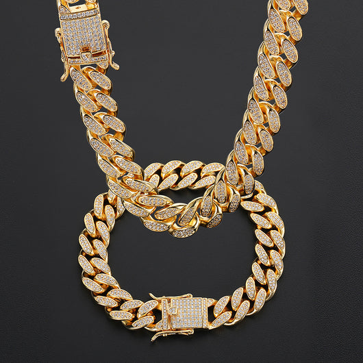 Cadena Cubana Hip Hop de Doble Fila con Diamantes Completos 12mm para Hombre - Image 19