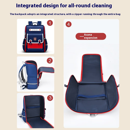 Mochila Escolar Sesame Baby Estilo Británico Grados 1-6 Ligera Niños y Niñas - Image 4