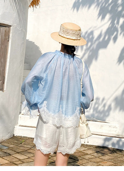 Blusa Diseñadora de Manga Larga Estilo Francia Meridional - Image 16
