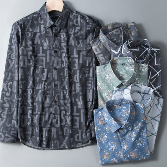 Camisa Estampada de Fibra de Bambú para Hombre