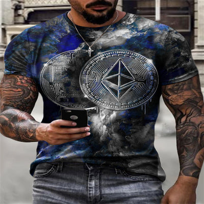 Camiseta Estampada Digital 3D Cuello Redondo Manga Corta - Image 2