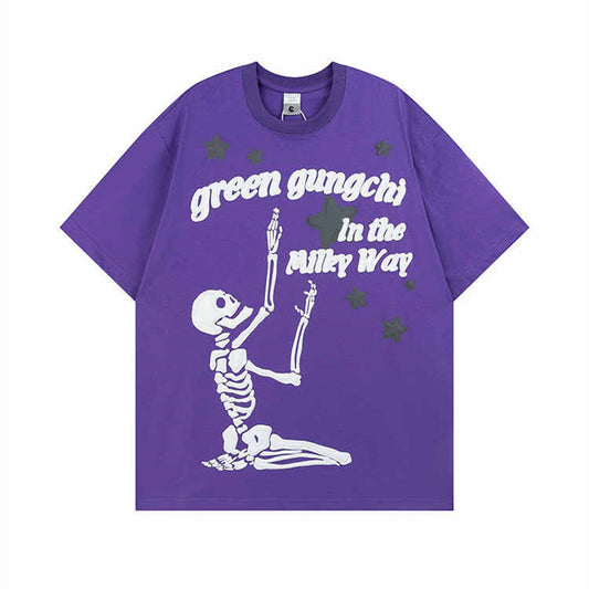 Camiseta Estampado Calavera Retro Americano