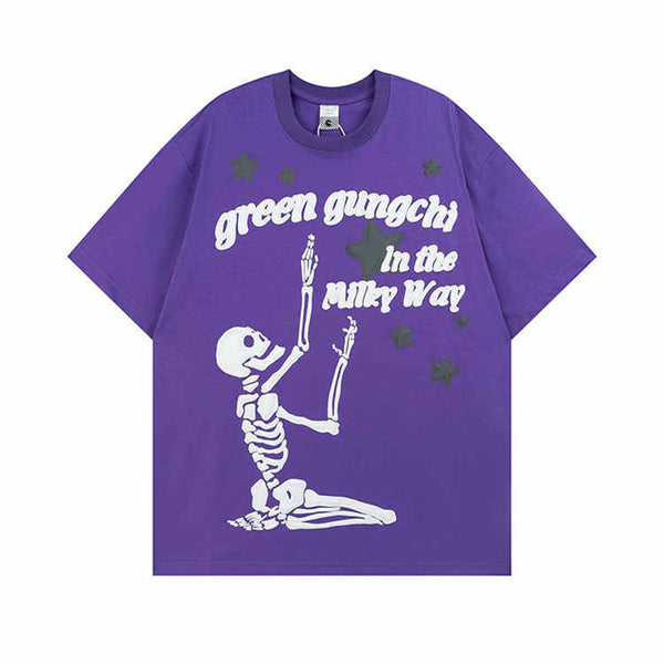 Camiseta Estampado Calavera Retro Americano