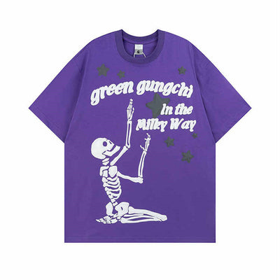 Camiseta Estampado Calavera Retro Americano