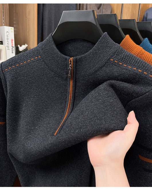 Suéter de Cuello Alto Grueso para Hombre - Lana Cálida Invierno Casual - Image 23