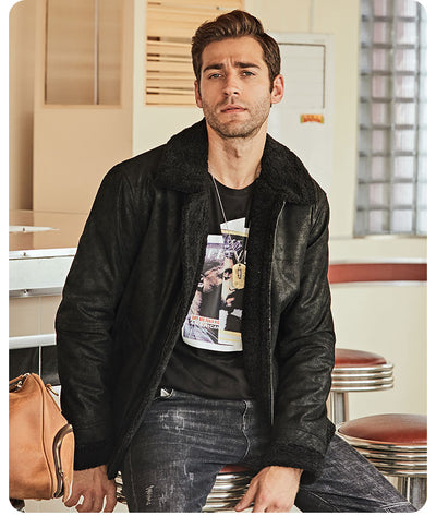 Chaqueta de Cuero Vintage Estilo Casual Americano - Image 18