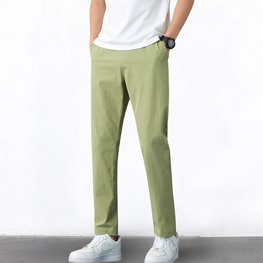 Pantalones Casuales Micro-elásticos Slim Ajustados Nueve Puntos para Niños - Image 6