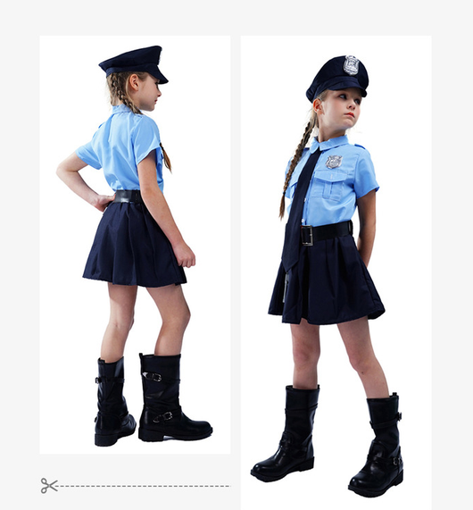 Disfraz de Policía para Niñas - Uniforme Ajustado con Mangas Largas - Image 5