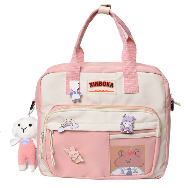 Bolso Canvas Estilo Japonés de Gran Capacidad con Asa al Hombro