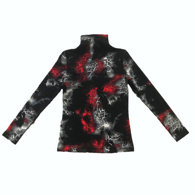 Blusa Base Gótica Cuello Alto con Telaraña y Detalles Punk - Image 13