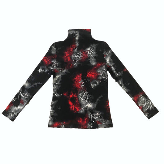 Blusa Base Gótica Cuello Alto con Telaraña y Detalles Punk - Image 13