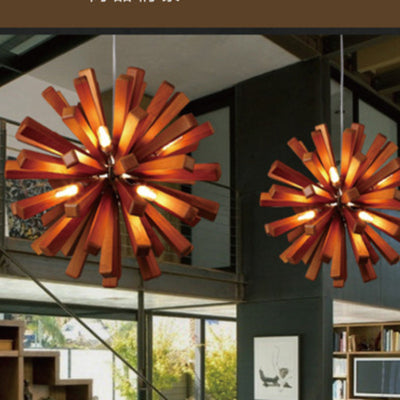 Lámpara Colgante Nórdica de Madera Maciza - Diseño Artístico Versátil - Image 4