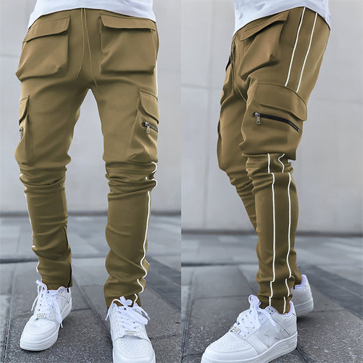 Pantalones de Entrenamiento Reflectantes Holgados y Rectos para Hombre - Image 6