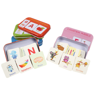 Tarjetas de Lectura Cognitiva Infantil en Caja de Metal - Puzzle Educativo - Image 11