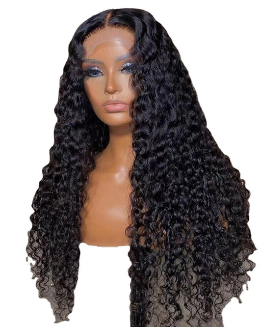 Peluca Frontal de Encaje Cabello Largo Rizado Fibra Sintética - Image 4