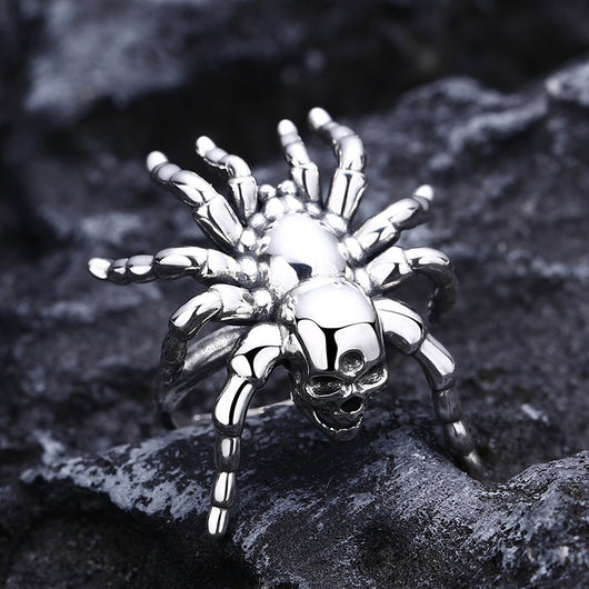 Anillo de Calavera Araña en Plata 925 Pulida - Image 2