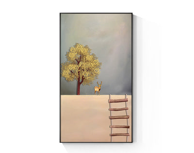 Póster Lienzo Bote Dorado - Pintura Abstracta Paisaje Natural - Image 5