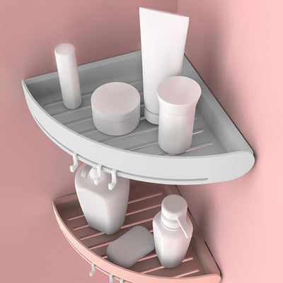 Canasta de Almacenamiento Plástica para Esquina de Baño sin Perforaciones - Image 4