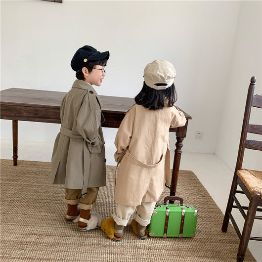 Abrigo Trench Largo Coreano para Niños y Niñas - Estilo Fashion con Solapas Grandes - Image 6