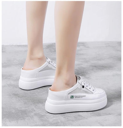Zapatos Blancos Plataforma Mesh Ligeros y Cómodos sin Tacón - Image 10
