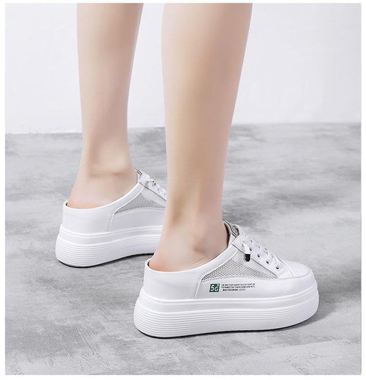Zapatos Blancos Plataforma Mesh Ligeros y Cómodos sin Tacón - Image 10