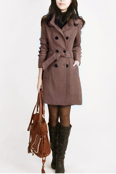 Abrigo de Lana Mujer Largo Estilo Coreano - Image 13