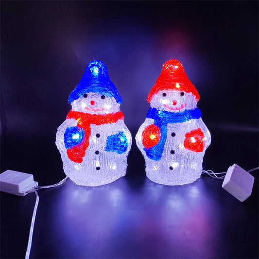 Decoración Navideña de Muñeco de Nieve en Acrílico y Resina Epoxi para Ventanas