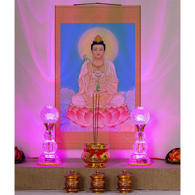 Lámpara LED Buda Loto Cristal Multicolor con Luz Ambiente - Image 3
