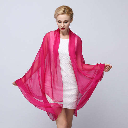 Pañuelo de Seda Elegante Liso para Mujer - Todas las Estaciones