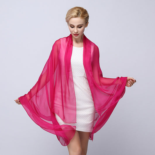 Pañuelo de Seda Elegante Liso para Mujer - Todas las Estaciones