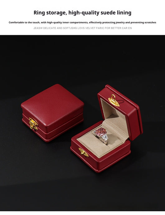 Anillo de Diamante Verde Esmeralda en Cuero Genuino con Caja de Presentación - Image 19