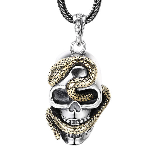Dije Calavera Serpiente Plata Esterlina - Estilo Personalidad Masculina - Image 3