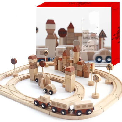Juego de Construcción Ferrocarril Urbano - Puzzle de Madera Educativo para Niños - Image 8