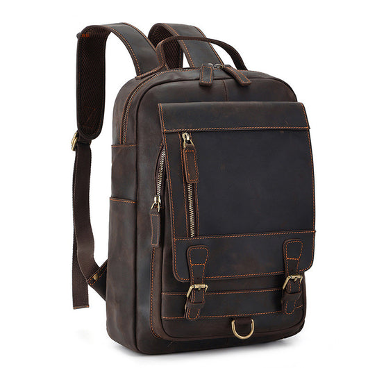 Mochila de Cuero Genuino para Hombre Gran Capacidad Estilo Vintage - Image 12