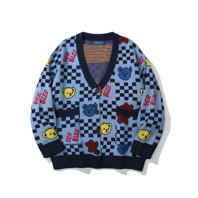 Cardigan Tejido Osito de Dibujos Animados para Hombre - Image 8