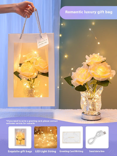 Lámpara de Mesa Flores de Cristal para Dormitorio - Image 9