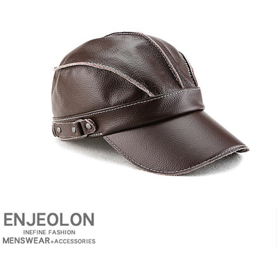 Gorra de Béisbol Unisex Cuero Genuino Estilo Coreano para Otoño e Invierno - Image 20