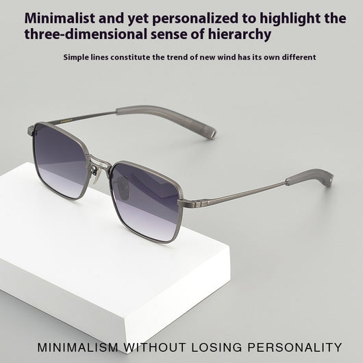 Gafas de Titanio Puro con Diseño Cuadrado Doble Varilla para Miopía Hombre - Image 2