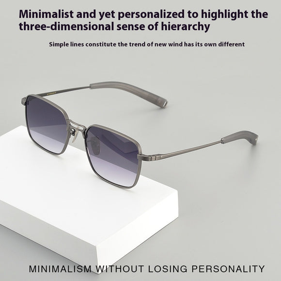 Gafas de Titanio Puro con Diseño Cuadrado Doble Varilla para Miopía Hombre