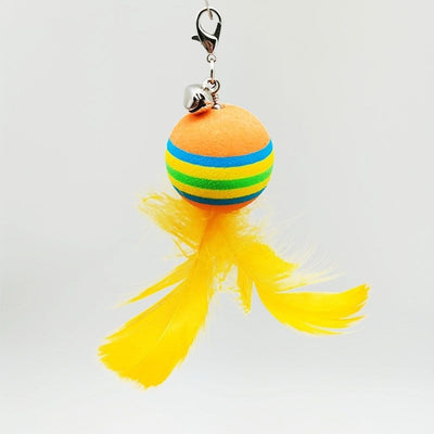 Glittery brown PVC rod cat toy with a flexible steel wire for attaching various replacement heads. - Image 4