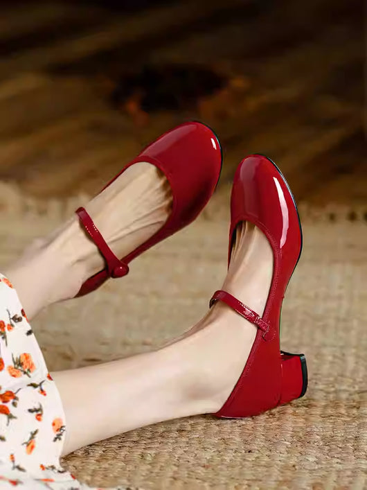Zapatos de Tacón Grueso Elegantes con Suela Suave para Mujer - Image 4