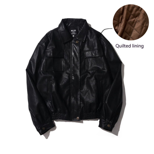 Chaqueta de Cuero PU Vintage Japonesa para Motocicleta - Image 5