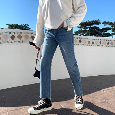 Pantalones Jeans Rectos Holgados Noveno Casual para Hombre - Image 7