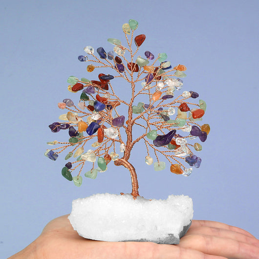 Árbol de Cristal Blanco Miniatura con Base de Grava - Adorno Decorativo - Image 10