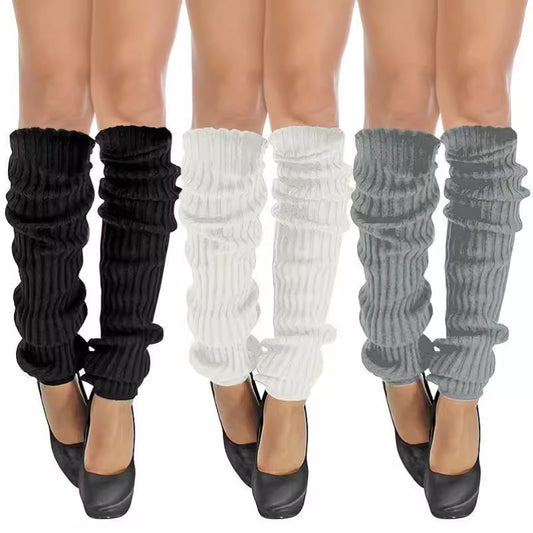 Calentadores de Pierna Acanalados Cómodos para Mujer - Lavable a Máquina
